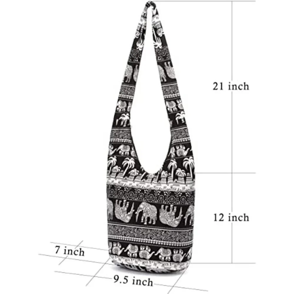 𝅺🆕 Hobo Fashion canvas Shoulder Bag Hippie Crossbody Bohemian Animal Print NWT